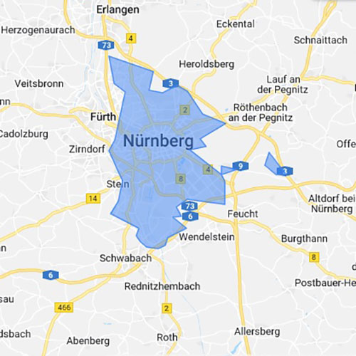 Landkarte Nuernberg